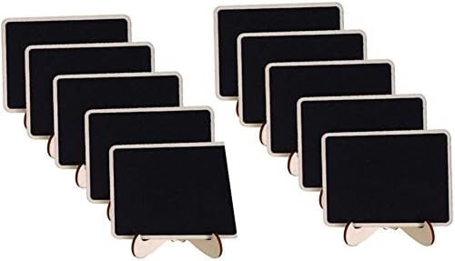 Mini Chalkboards Signs with Easel Stand and Erasable Chalk, 4 3 inch Place Cards for Weddings, Kids Crafts, Garden, Table Numbers, Food Signs and Special Decoration (Set of 10)