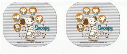 Two Piece Side Window Sunshade in Peanuts Character Evolution Design - Snoopy