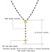 U7 Catholic Rosary Beads Necklace with Metalic Crucifix Stainless Steel Religious Jewelry for Men Women,