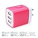 Ailkin 3 USB Wall Charger(Rose), Multiport Charger Plug Adapter, Fast Power Block, Travel Home Charger Station Block Cube Replacement for iPad/iPhone/Samsung/LG/Huawei/HTC/Sony and More Cell Phone