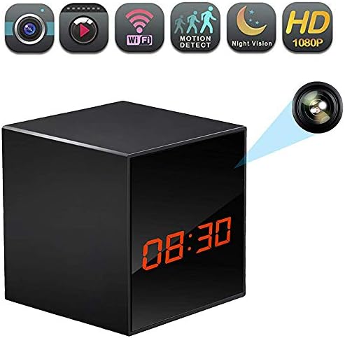 Alarm Clock with Hidden Spy Camera WiFi, Lizvie Wireless Nanny Cam Night Vision/ Motion Detection/ App Control & Remote Viewing for Home/Office Security