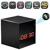 WiFi Hidden Clock Camera, Wireless Nanny Spy Cam with Alarm Clock, Night Vision, Motion Detection, App Control & Remote Viewing for Home/Office Security