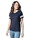 LAT Ladies Fine Jersey Short Sleeve Football Tee (3537) Vintage Smoke/Blended White, M