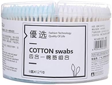 Srbosheng 2019 New 500Pcs Multicolor Double Ended Makeup Cotton Swabs Makeup Tools Pretty(None Picture Color)