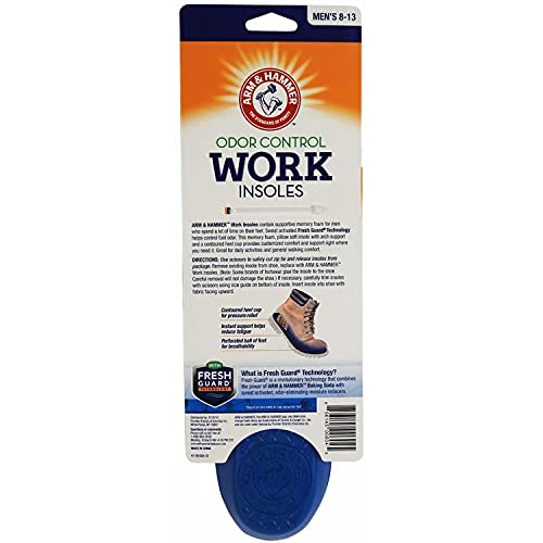 Arm & Hammer Work Insoles for Men and Women, Boot Inserts for Work Boots, Boot Insoles for Men