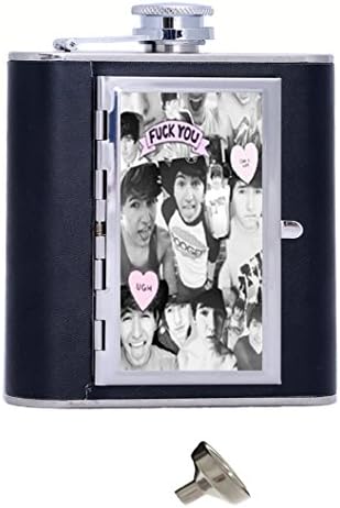 O2L JC Caylen Custom Fashion Metal Stainless Steel Pocket 6oz Leather Hip Flask with Cigarette Case,Funnel Set includes