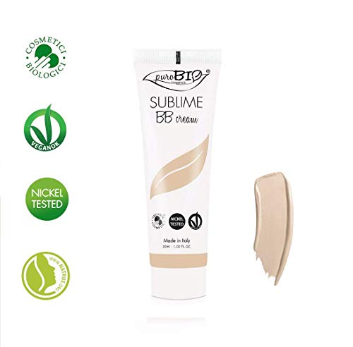 PuroBIO Certified Organic Long-Lasting Anti-Aging BB Cream Color 01 Light - for All Skin Types. Contains Sage, Olive Oil, Apricot Oil, Shea Butter. ORGANIC. VEGAN. NICKEL TESTED. MADE IN ITALY 1 fl.oz