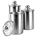Vencer 3 Piece Set Large Sized 64oz,1.9L Each,304 Stainless Steel Canister Set with Glass Lids, Coffee, Tea, Sugar, Flour Canister for Kitchen