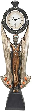 ChachaIn Art Deco Style Gowned Maiden Sensuous Decorative Desk Table Study Quartz Clock