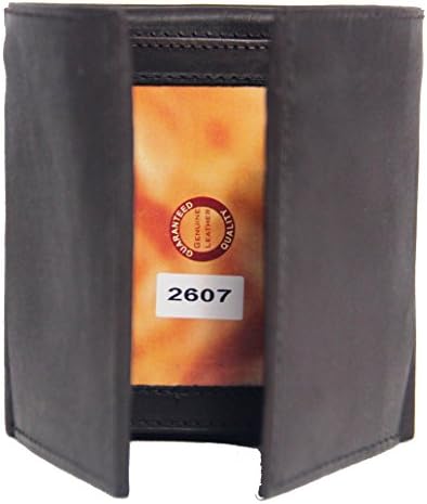 Men's Hand Crafted, Genuine Leather Trifold Flip Wallet Brown