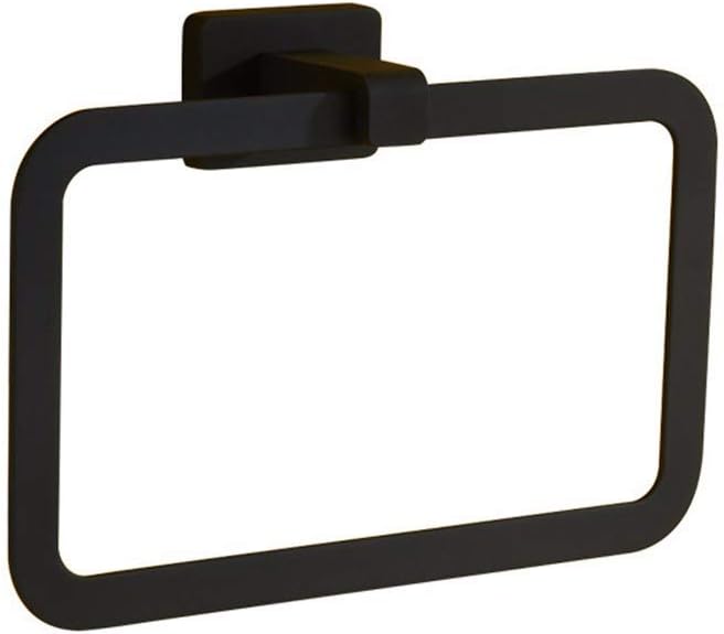 Towel Rings Bathroom All Black Simple Square Towel Ring Hardware Pendant Black