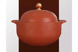 SanYuan Zisha Clay Stew Pot with Lid, 4L – Traditional Purple Clay Soup Pot for Slow Cooking & Stewing – Natural Clay Cookwar