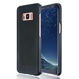 Galaxy S8 Plus Case, Pierre Cardin Galaxy S8 Plus Leather Case Genuine Cowhide Protective Slim Fit Snap on Hard Back Cover for Samsung Galaxy S8 Plus 2017 6.2 inch (Black)