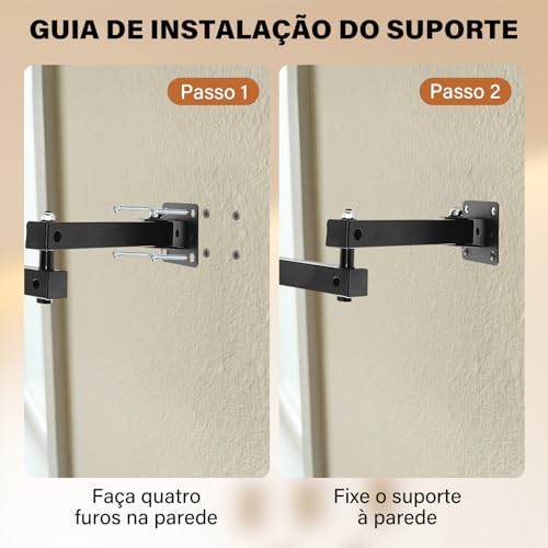 Suporte de Parede para Tablet, Braço Articulado de Alumínio com 2 Estágios, Dobrável e Rotação 360°, Ajustável Universal para iPad, Nintendo Switch e e-Readers