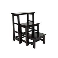 Wayborn Home Furnishing Retractable Wooden Step Stool, Brown