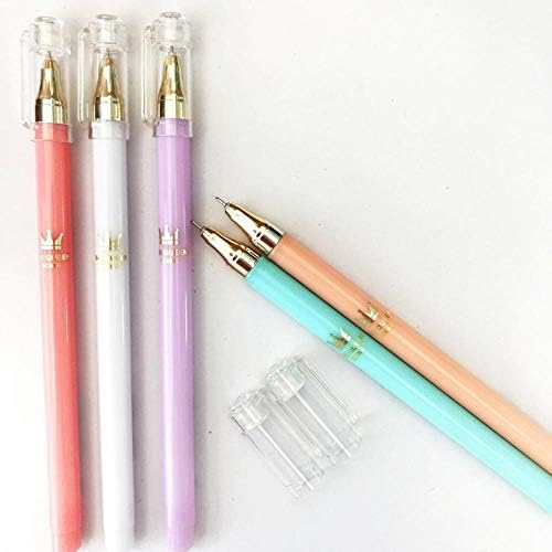 3 Pcs The QueenCrown Candy Color Gel Pen Rollerball Pen School Office Supply Student Stationery Black Ink 0.38mm