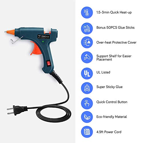 Hot Glue Gun, TopElek Mini Glue Gun Kit with 50pcs Glue Sticks, High