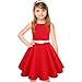 Girls 50s Vintage Swing Rockabilly Retro Sleeveless Party Dress for Occasion Red