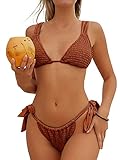 ZAFUL Women 2 Piece Swimsuits Smocked Satin Strap