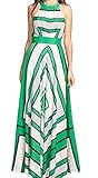 XQS Women's Elegant Floral Chevron Boho Seaside Fairy Dress Green L