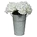 Rustic Metal Flower Vase - 8 Inches Tall - French Bucket - Farmhouse Style - Set of 2 - (Silver)