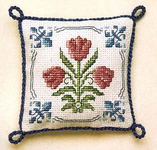 Delft Tulips Pin Cushion Cross Stitch Kit
