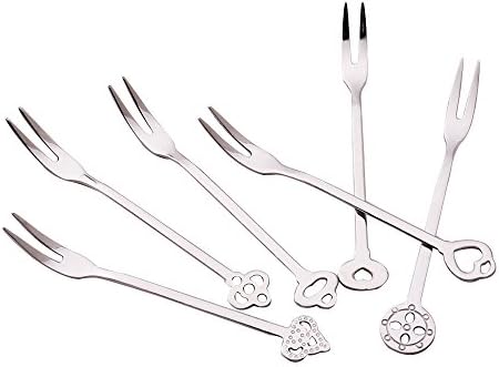 Verdental 6-pieces Stainless Steel Fruits and Dessert Froks (Silver)