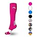 NEWZILL Medical Compression Socks for Women & Men Circulation 20-30 mmHg, Best for Running Athletic Hiking Travel Flight Nurses (Pink, S/M)