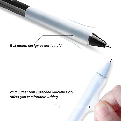 Writech Retractable Gel Pens, Comfort Grip Quick Dry 0.7mm Medium Point