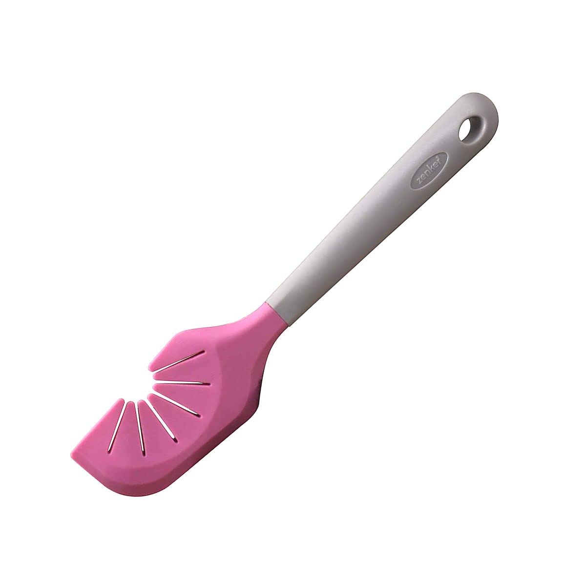 Zenker 44916 2-in-1 Scraper and Clean, Pastry Spatula, Whisk Cleaning Spatula, Silicone, Nylon, Pink, 27 cm