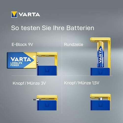 LCD Batterietester für AA/AAA/C/D/9V und Knopfzellen, mit 2x LR44