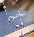 PEXKO Bridal 925 Silver Artificial Faux Pearls White Tin Cup Short Necklace