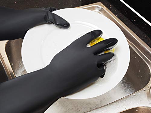 ThxToms (3 Pairs) Latex Cleaning Gloves, Reusable Heavy Duty Gloves for Dishwashing, Extra Large