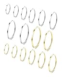Shinity 16pcs Stainless Steel Rings Statement Knuckle Midi Stackable Thin Band for Women Girl 1MM Flat Style