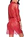 BEAUSOM Women's Lace Kimono Robe Short Sheer Nightgown Lingerie Chemise Set