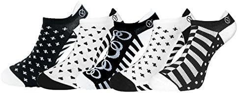 Womens Socks (5 Pack) - Fun, Cute, Versatile Socks by VYBE (Black and White)