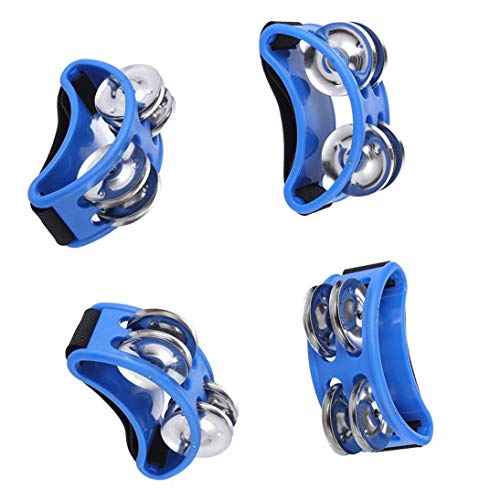 Baynne Foot Tambourine Percussion with Double Row Steel Jingles - Foot Shaker Musical Instrument Drum for Kids KTV Party Shoes Toy Gift Singer