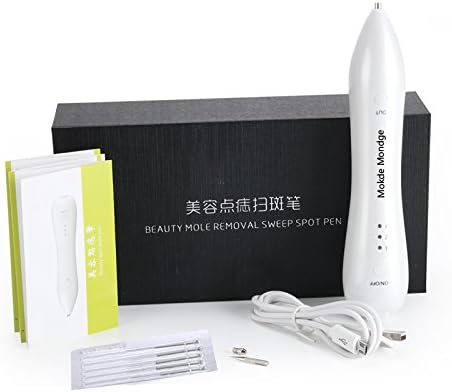 Mokde Mondge Facial Freckle Mole Removal Kit Tattoo Dark Spot Age Spot Remover Speckle Nevus Removal Machine USB Charging Beauty Pen Tool With No Bleeding For Skin