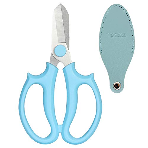 Garden Pruning Shears Scissors with Comfort Grip Handle, Premium Steel Professional Floral Scissors, Perfect for Arranging Flowers, Pruning, Trimming Plants, Gardening Tool (Blue)