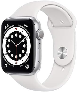 Amazon Com New Apple Watch Series 6 Gps 44mm Silver Aluminum Case With White Sport Band