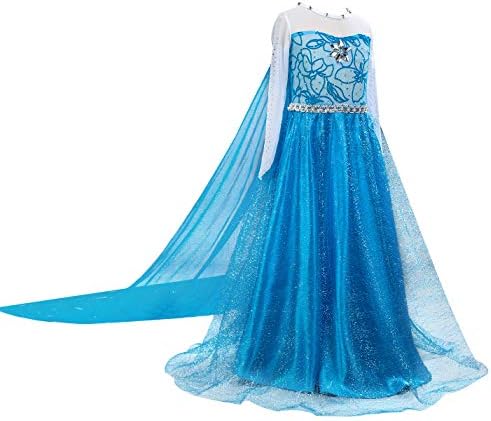 Zerayo Little Girls Anna Princess Dress Elsa Snow Party Queen Halloween Costume