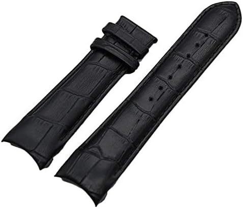 Keamallltd Curved End Calf Leather Watchband for T035 Watch Band Butterfly Buckle Strap Wrist Bracelet 22Mm 23Mm 24Mm