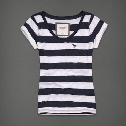 Amazon Abercrombie Fitch アバクロ レディース 半袖 Tシャツ カットソー ネイビーボーダー 並行輸入品 Sサイズ Tシャツ カットソー 通販