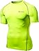TSLA Men's UPF 50+ Quick Dry Short Sleeve Compression Shirts, Athletic Workout Shirt, Water Sports Rash Guard, BLM Edition Guard Neon Yellow, Large