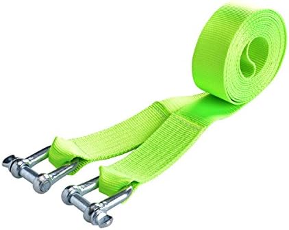 Engdash Reinforced Reflective Tow Strap 2" x 16ft Emergency Off Road Recovery Towing Rope 22,000lb w/ Safe D-Ring Hooks