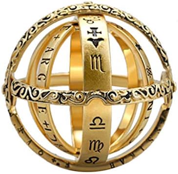 Globe Ring Openable Ring Astronomical Globe Ring Special Earth Ring Merging Ring Retro Science Explosion Celestial Body Jewelry Set Outsta 2019 Fashion Jewelry Hot Sale! Gifts for Her (Gold)