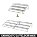 mDesign Adjustable, Expandable Metal Wire Kitchen Spice Rack - Storage Organizer Holder for Cabinet, Cupboard, Pantry, or Countertop - 3 Levels - Up to 25