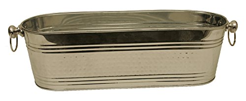 Wald Imports Silver Galvanized Tin  Beverage Bucket/Pail/Tub - Thumbnail 4