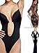 LAZAWG Women's Full Body Shaper Thong Convertible Seamless U Plunge Body Suit.,Black,Size Large / 36