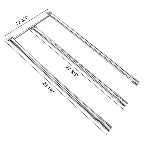 Hisencn 7508 Grill Burner for Weber Spirit 300, Spirit E310 E320 (with Side Control Knobs), Burner Tube Set for Weber Genesis Silver B & C, Gold B & C, Spirit 700 Weber 900, 28 1/8 inches